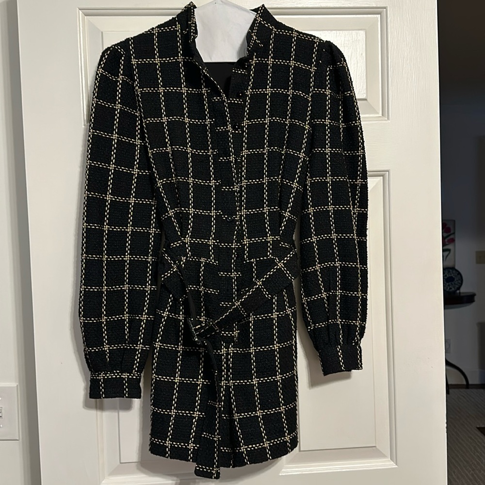 EUC fate tweed belted romper size small